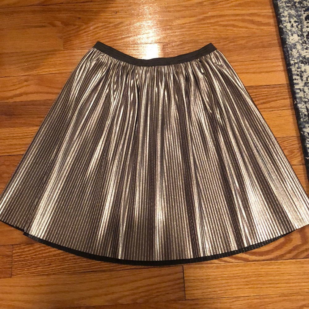 Zara kids collection girls gold pleated skirt